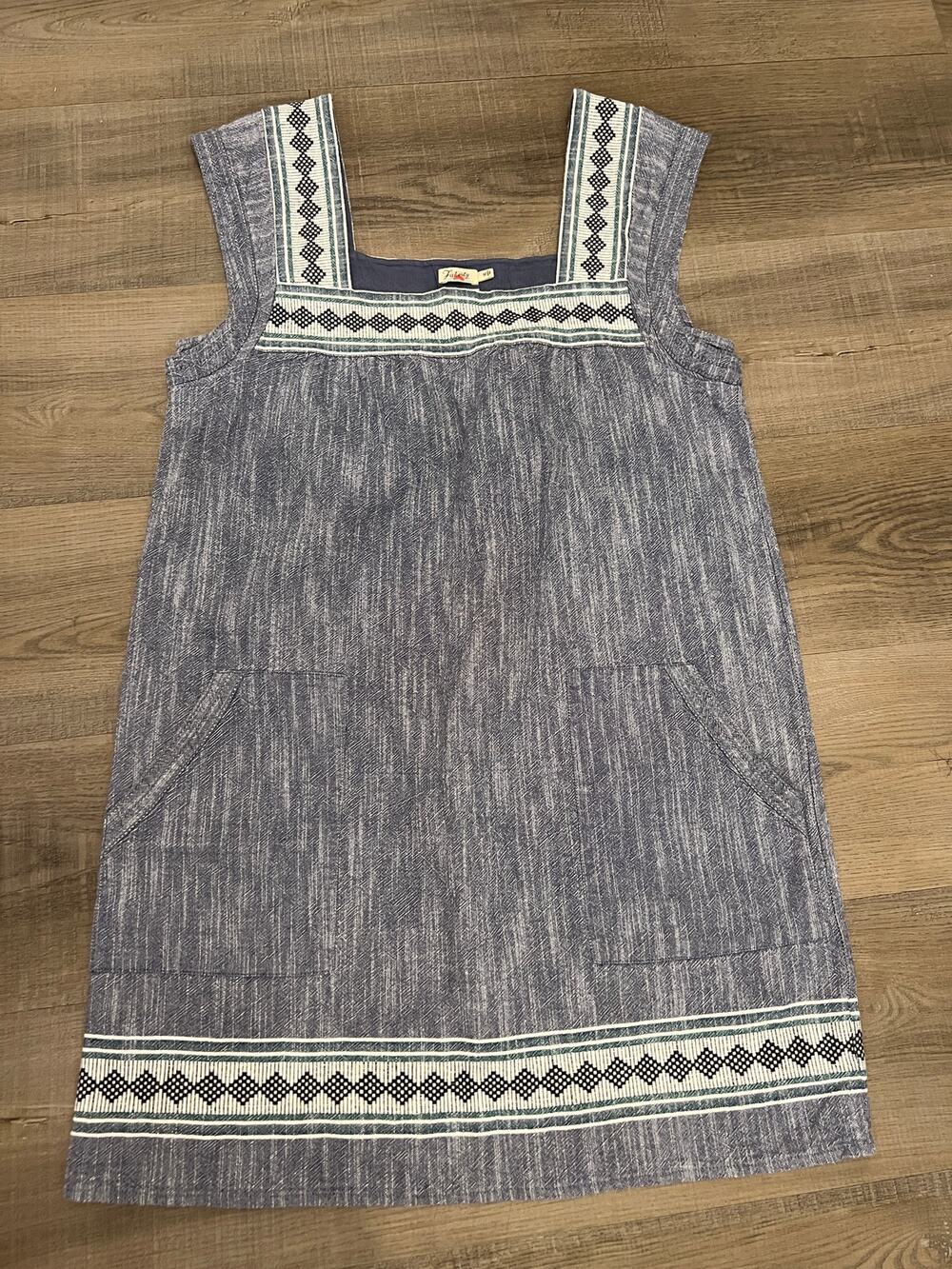 Faherty Organic Cotton Hailee Chambray Embroidered Dress